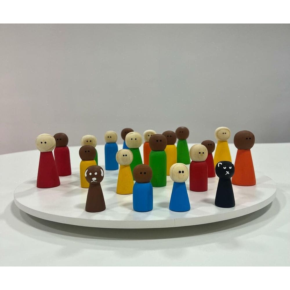 Kit 20 Bonecos - Madeira - Bonecos para Constelação Familiar