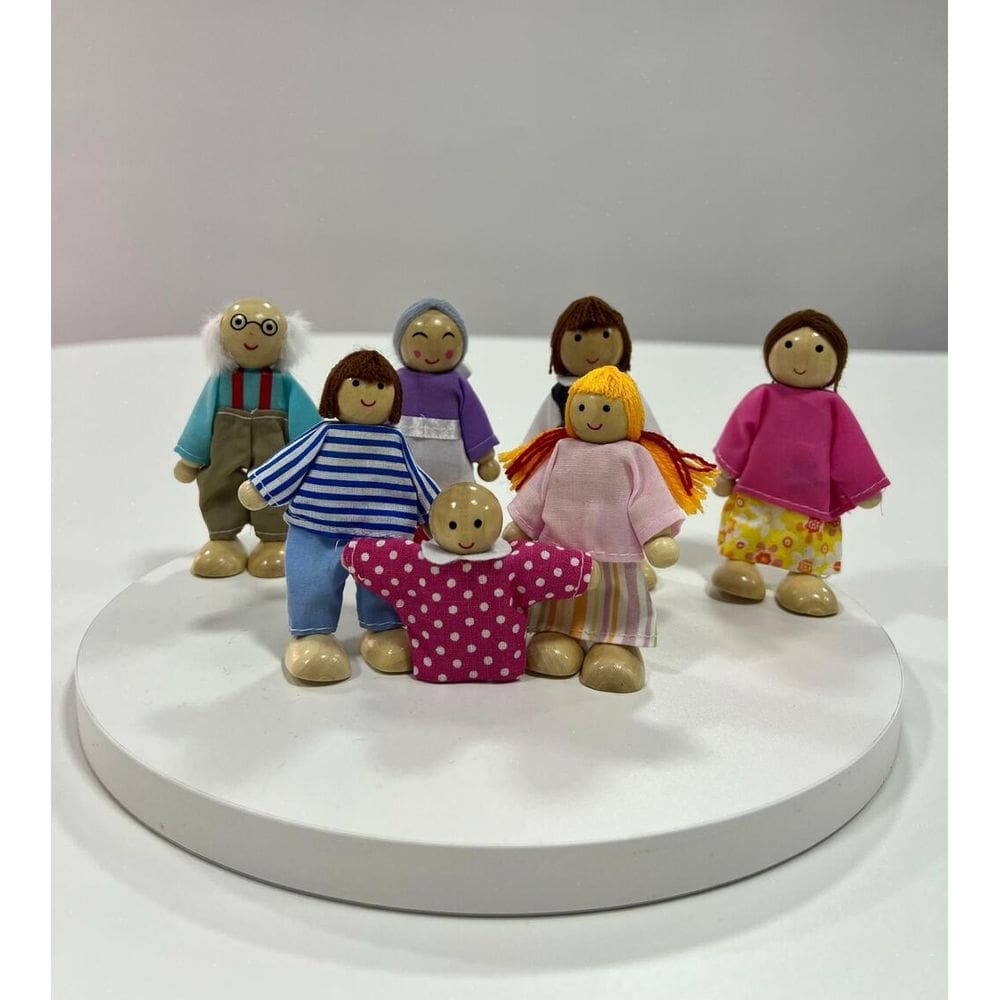 Kit Bonecos Família Ruiva - Madeira - Bonecos para Constelação Familiar