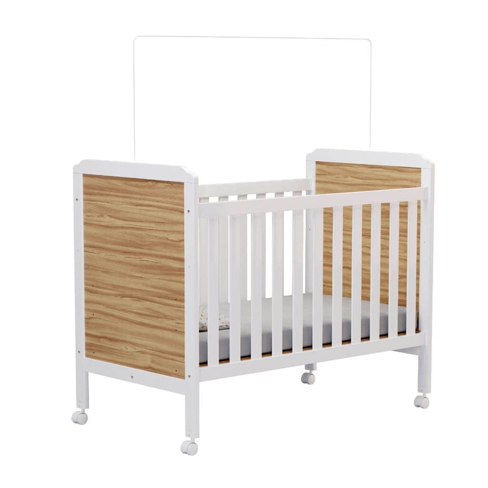 Berço Cloe Moveis Peroba Americano Mini cama MDF