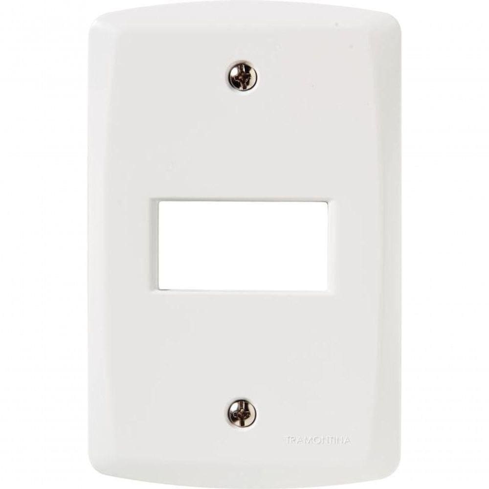 Placa Tramontina Horizontal 1 Posto 4x2 Lux² Branca
