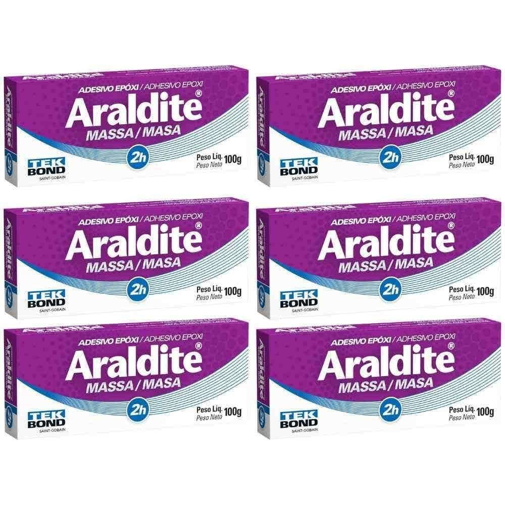 Cola Massa Epóxi 100G Araldite com 6 Unidades TEKBOND