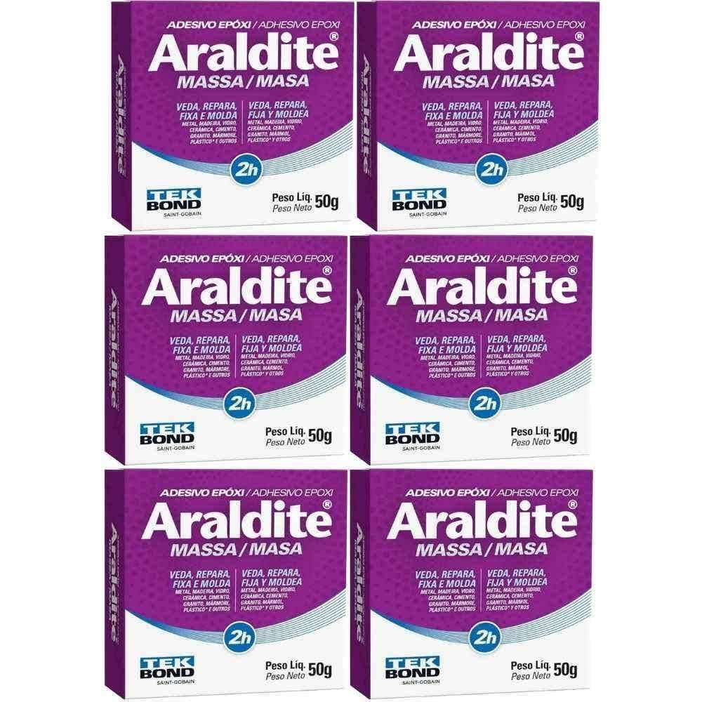 Cola Adesivo Massa Epóxi 50G Araldite com 6 Unidades TEKBOND