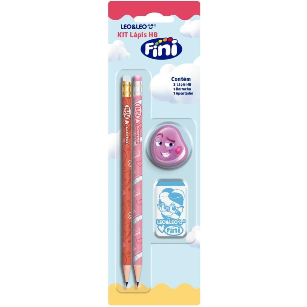 Kit Escolar Fini HB C/04 Pecas Blister
