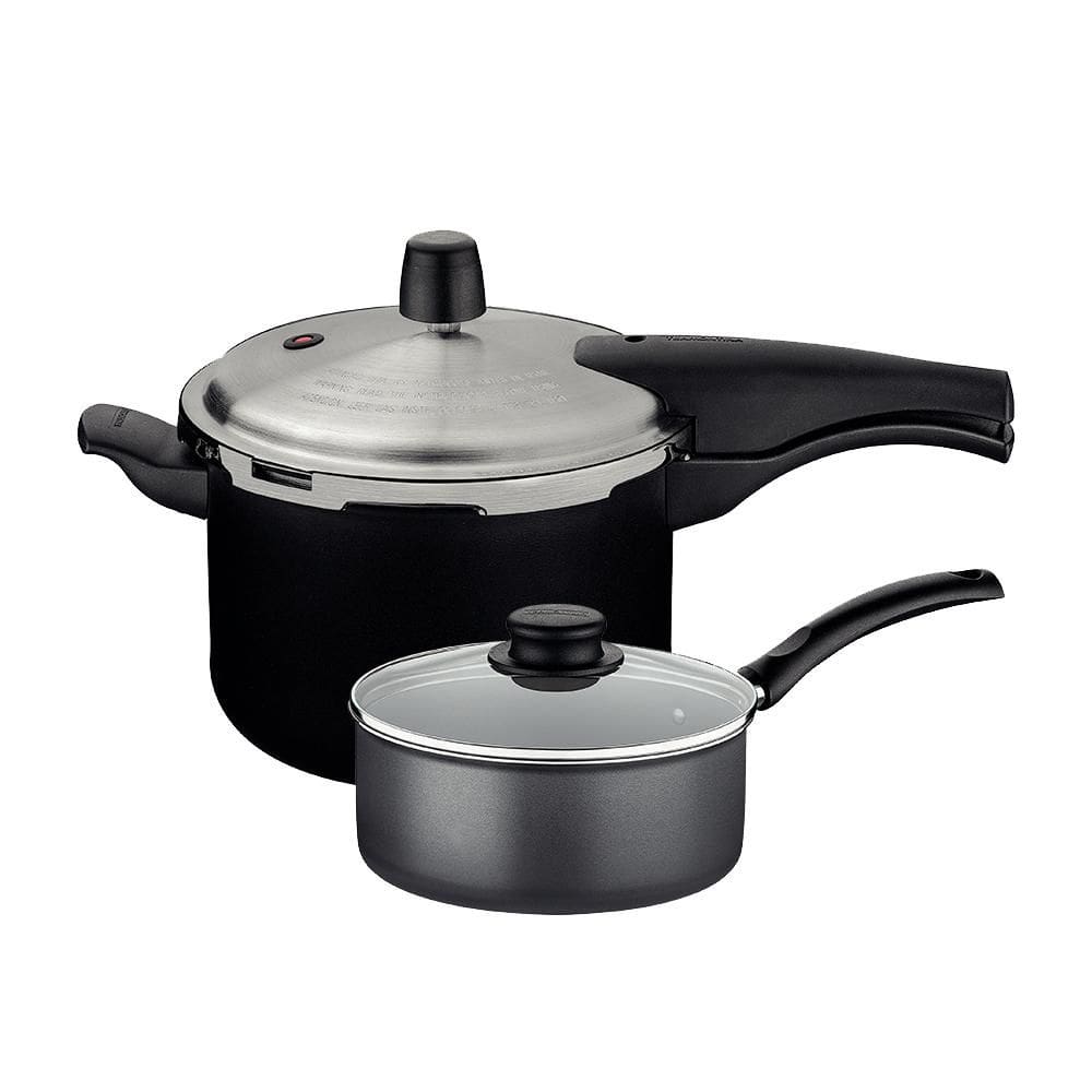 Panela de Pressão Effect 4,5L e Panela Turim Alumínio grafite Antiaderente 1,4L PTC - Tramontina