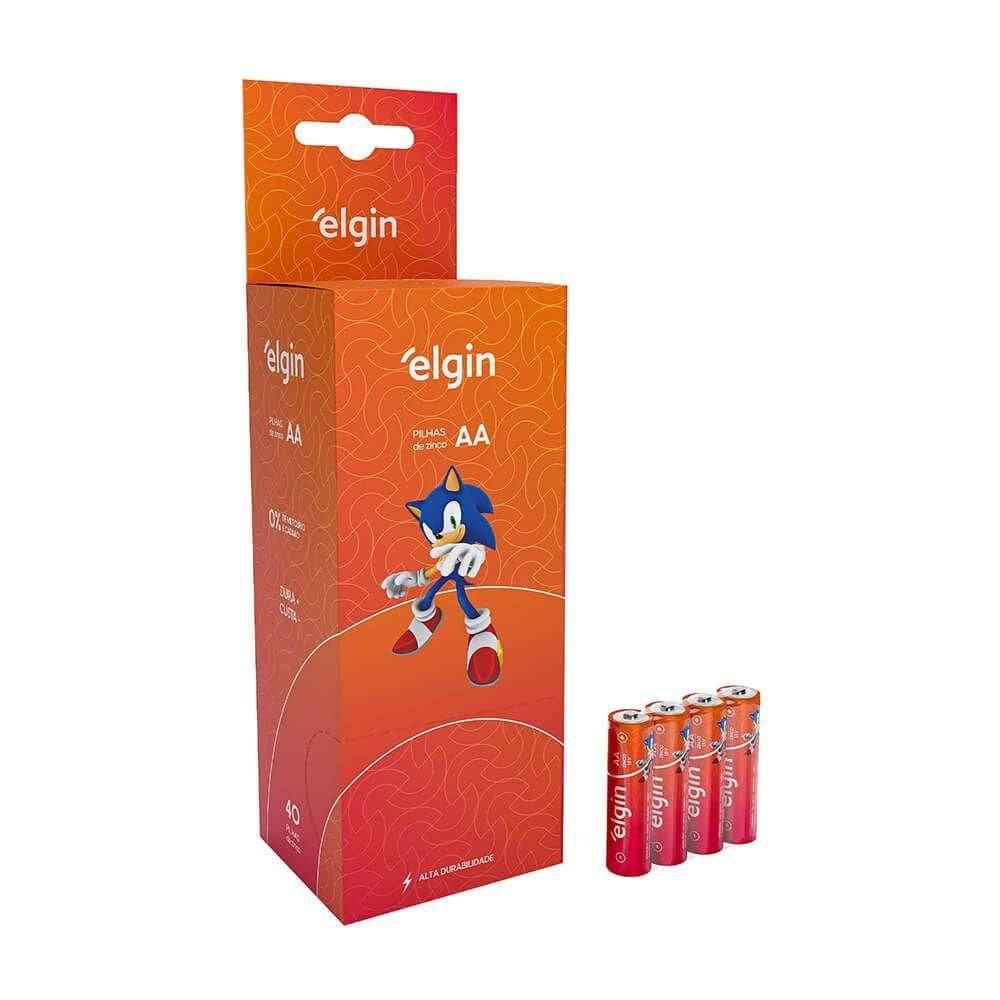 Pilha De Zinco AA Comum Caixa Com 40 Unidades