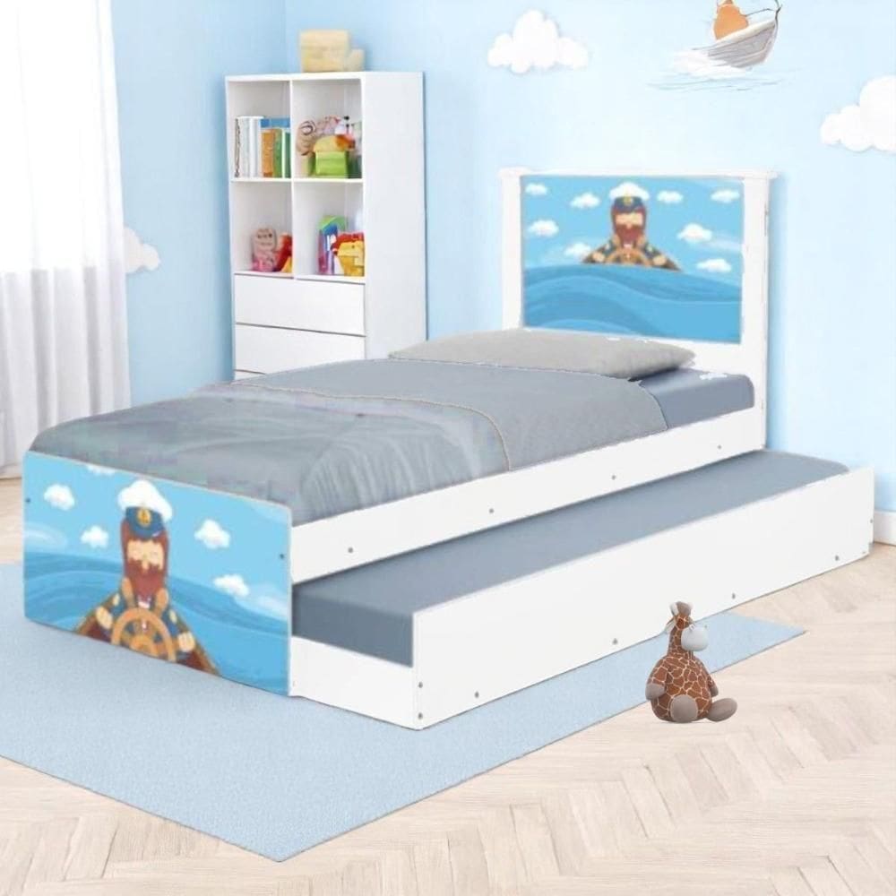 Bicama Juvenil Com Cabeceira Adesivada Marinheiro