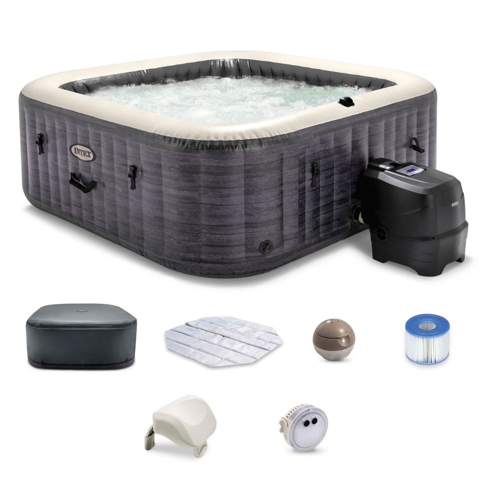 Banheira Spa Inflável Ofurô Intex PureSpa Greystone Deluxe 4 Pessoas 795L com Aquecedor e 140 Jatos