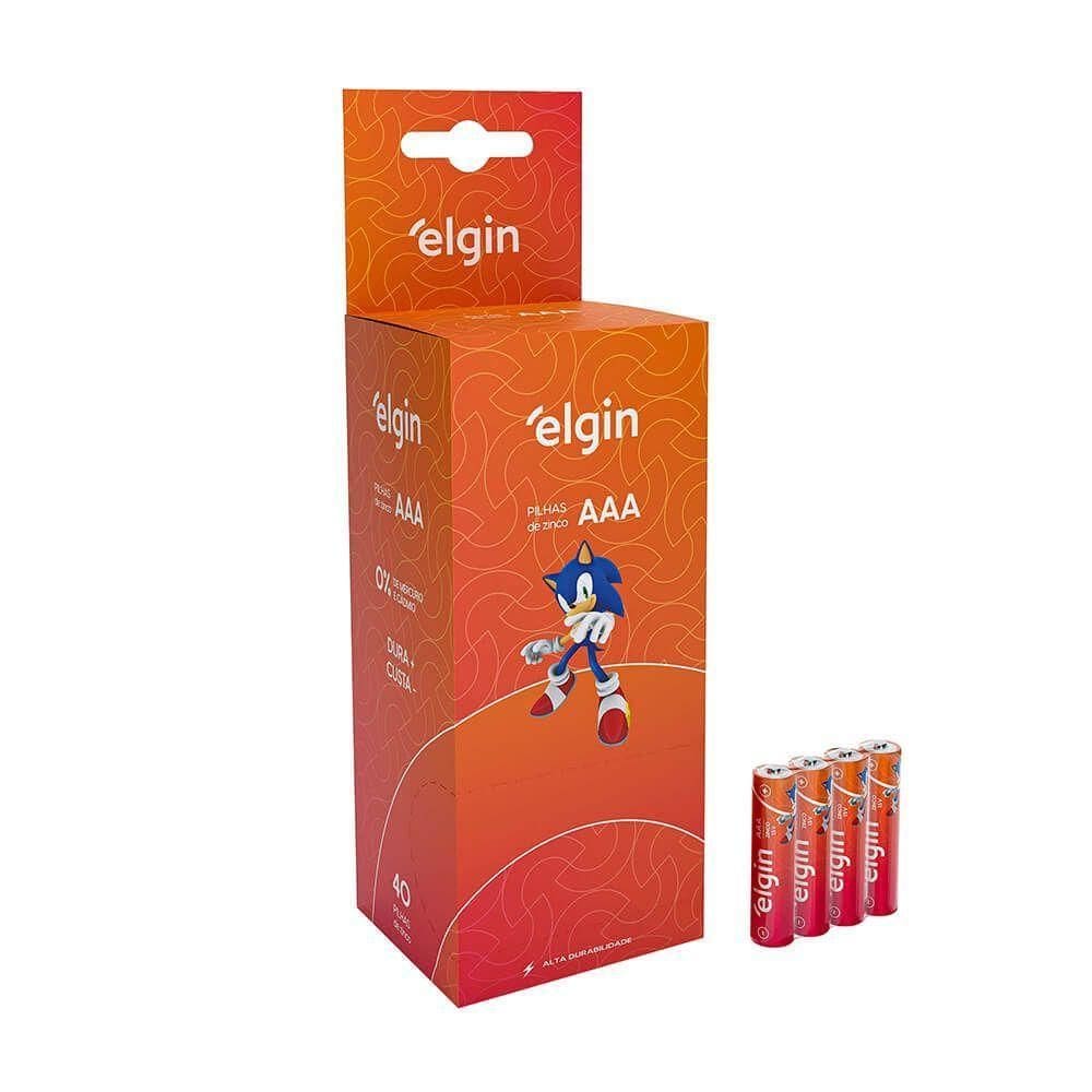 Pilha De Zinco AAA Palito Caixa Com 40 Unidades