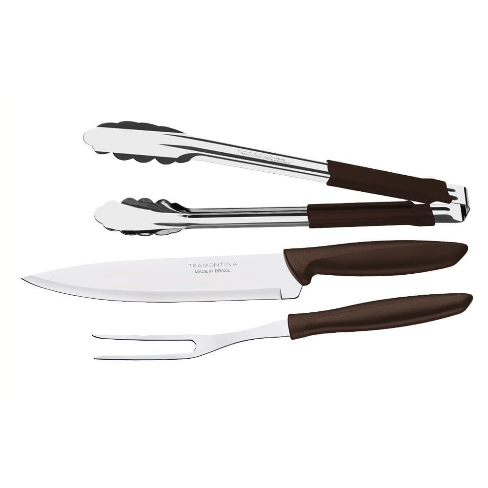 Kit Churrasco 3 Peças Tramontina Plenus 23498449 Marrom