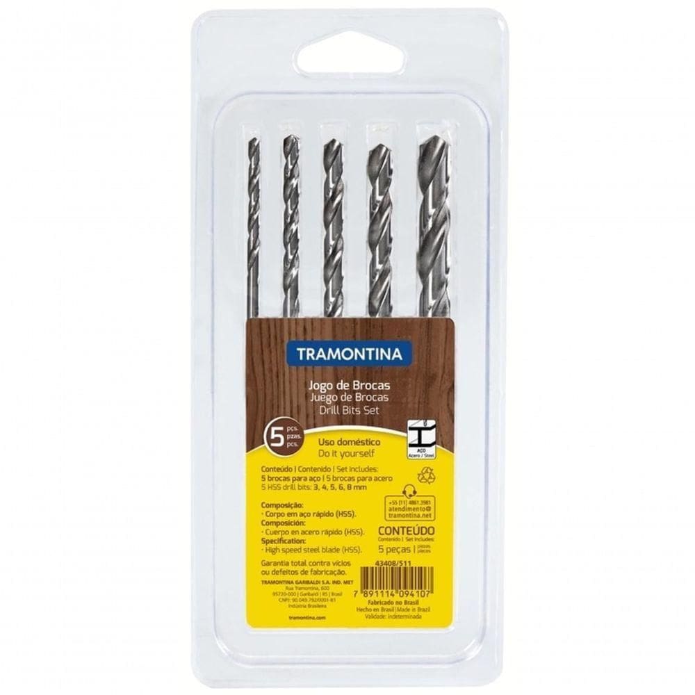 Jogo De Brocas Para Aço Tramontina 5 Peças