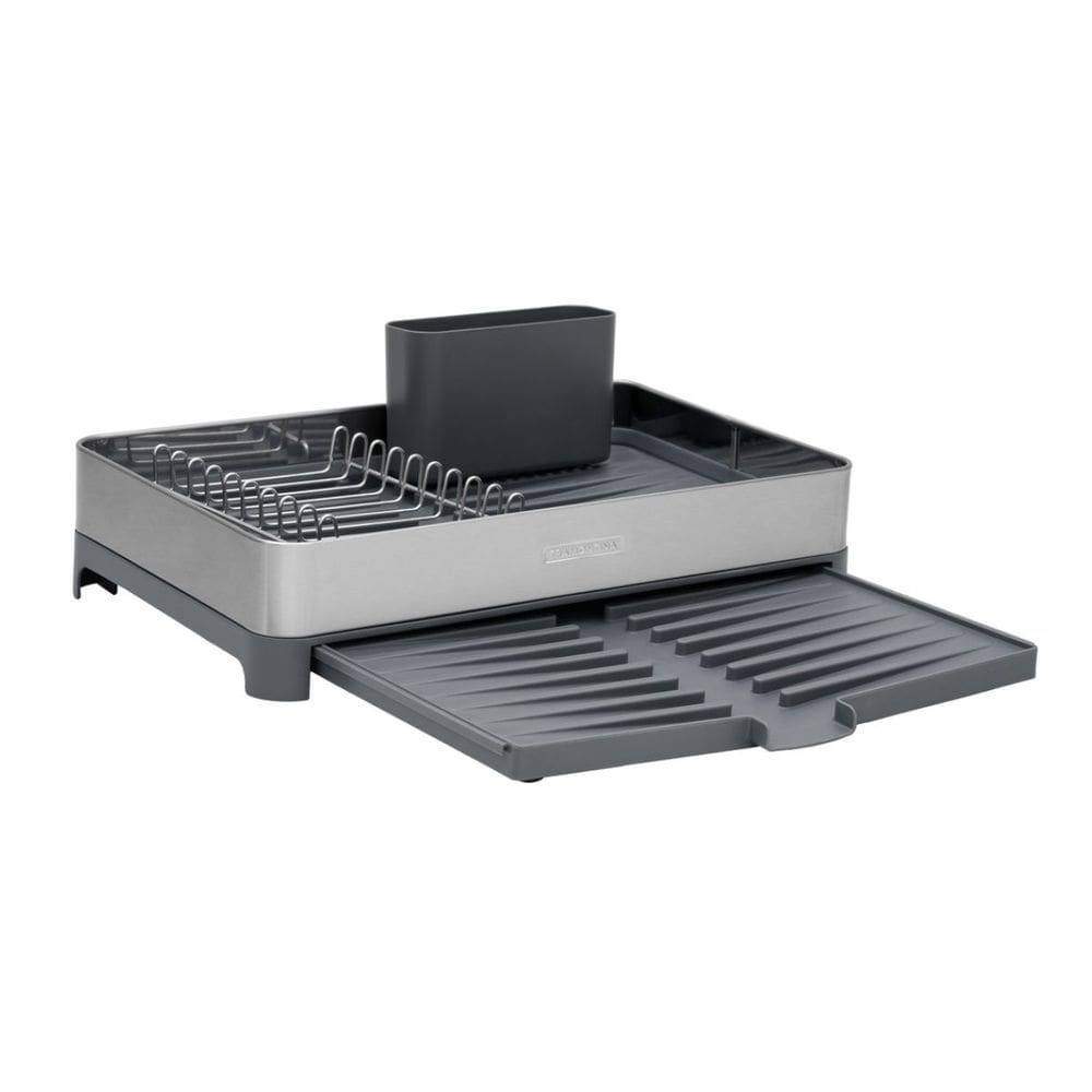 Escorredor de Louças Plurale com Porta Talheres Bandeja Coletora de Água Aço Inox Tramontina