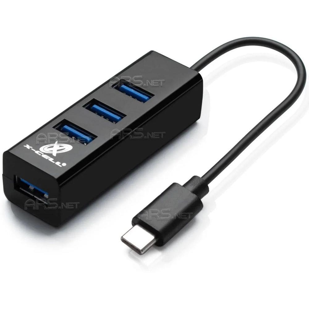 Adaptador Usb Tipo C 3.0 Hub 4 Portas Preto Mouse Teclado