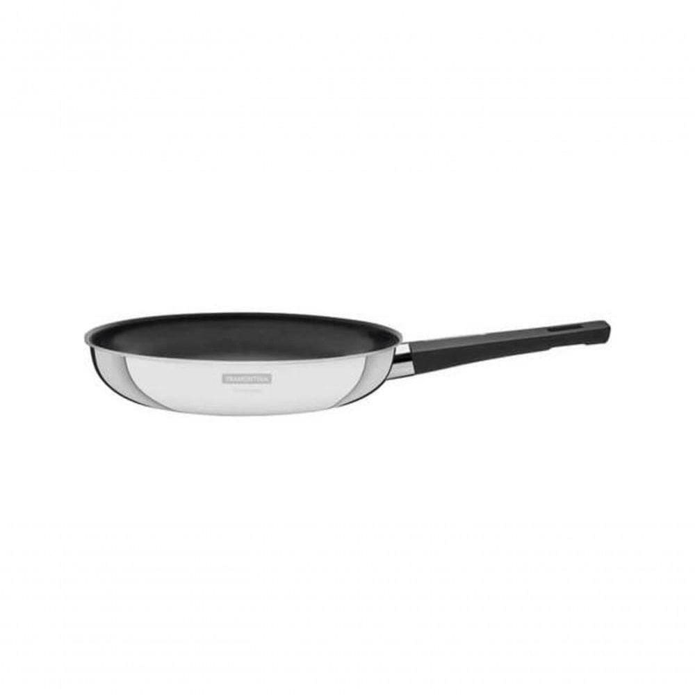 Frigideira Tramontina Grano Baquelite 20cm Em Inox Com Corpo Triplo E Revestimento Interno Antiaderente