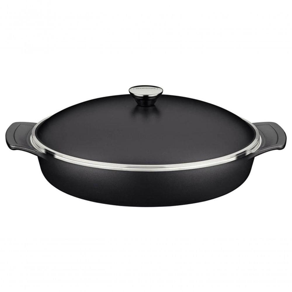 Frigideira Tramontina Lyon Em Alumínio Com Revestimento Starflon Preto 32cm