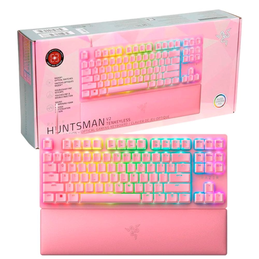Teclado Gamer Raze Huntsman V2 RGB Switch Red - Rosa