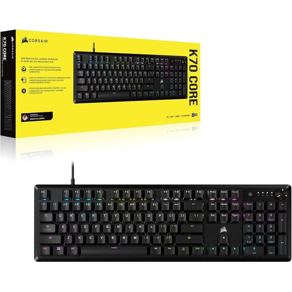 Teclado Gamer Corsair K70 Core RGB USB - Preto CH-910971E-BR