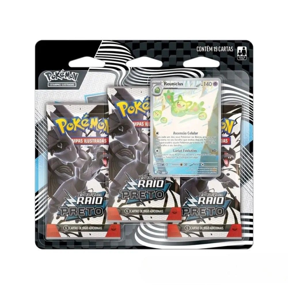 Pokémon Blister Triplo EV10.5 Raio Preto Reuniclus Copag