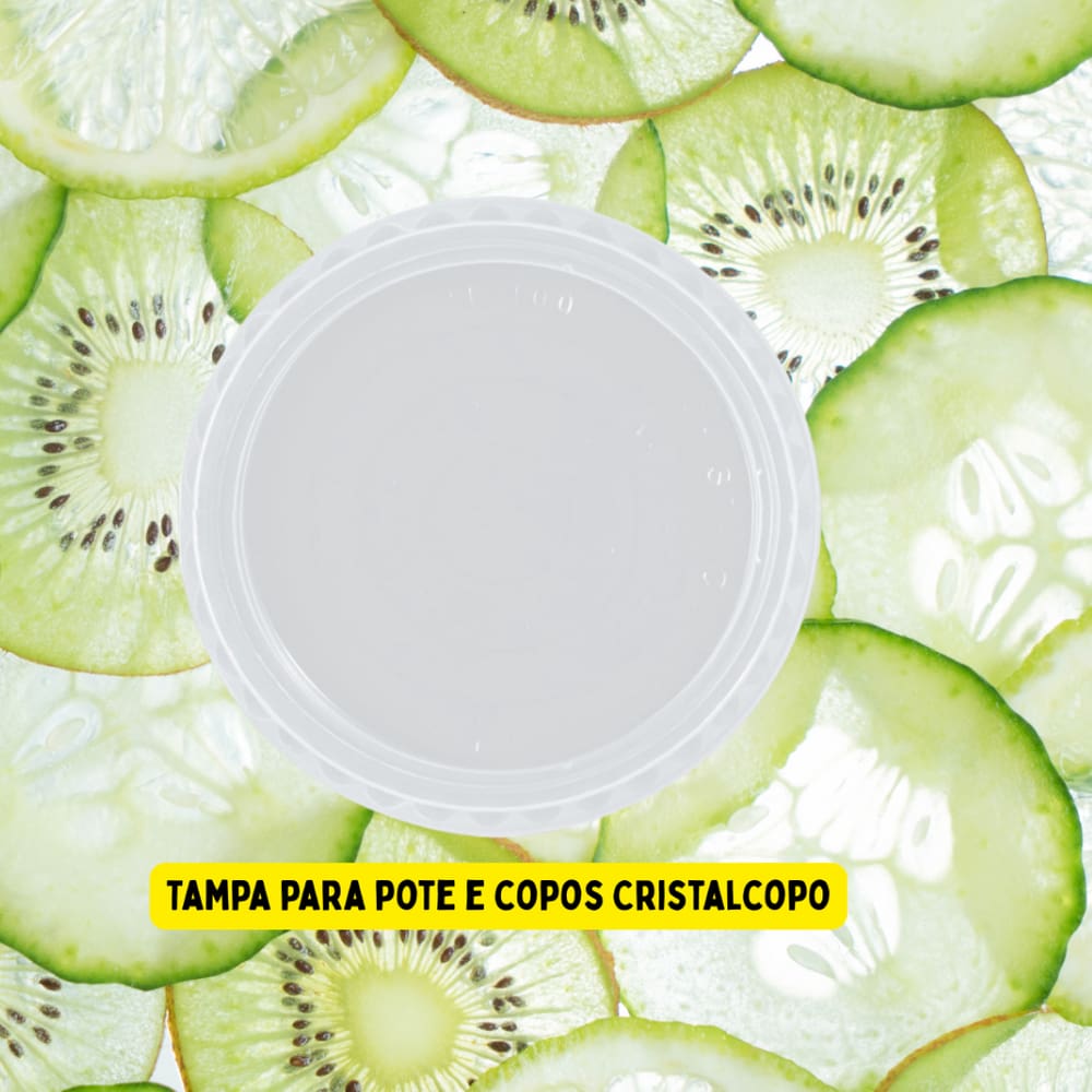 Tampa Plástica T100 sem Furo para Copo e Pote Cristalcopo c/20x100 un