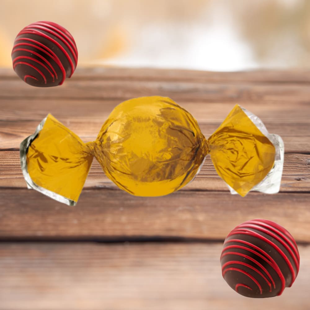 Embalagem para Trufão Ouro Brilhante 20x18cm Carber c/100 un