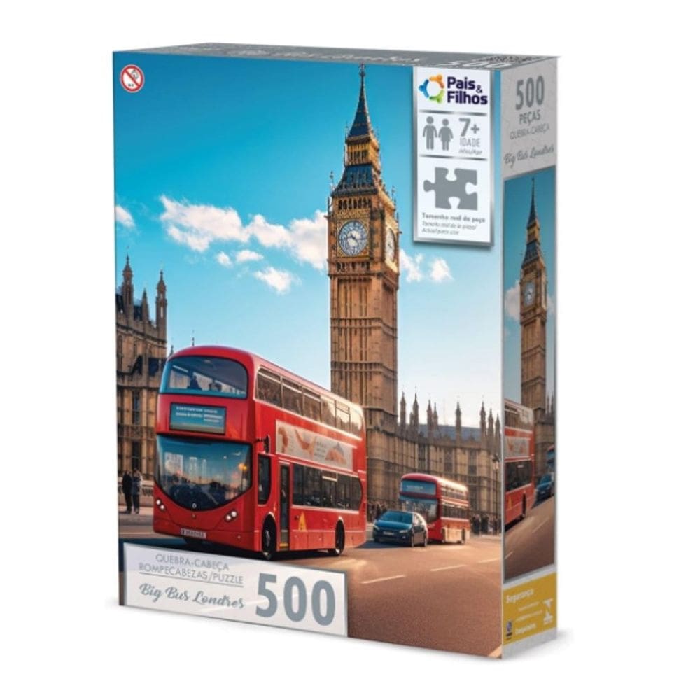 Quebra-Cabeça 500 peças Big Bus Londres - Pais & Filhos