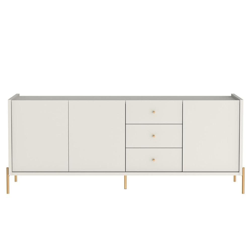 Buffet Jasper 184 cm Off White Fosco com Dourado