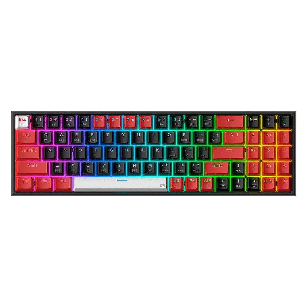 Teclado Gamer Redragon Pollux K628-rgb-pro-brw 75% Wirelees