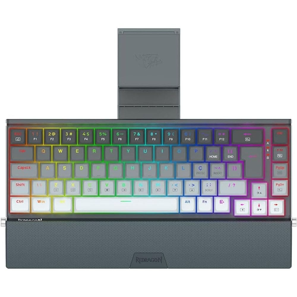 Teclado Redragon K641g Gw Rgb Shaco 65% Suporte Para Celular