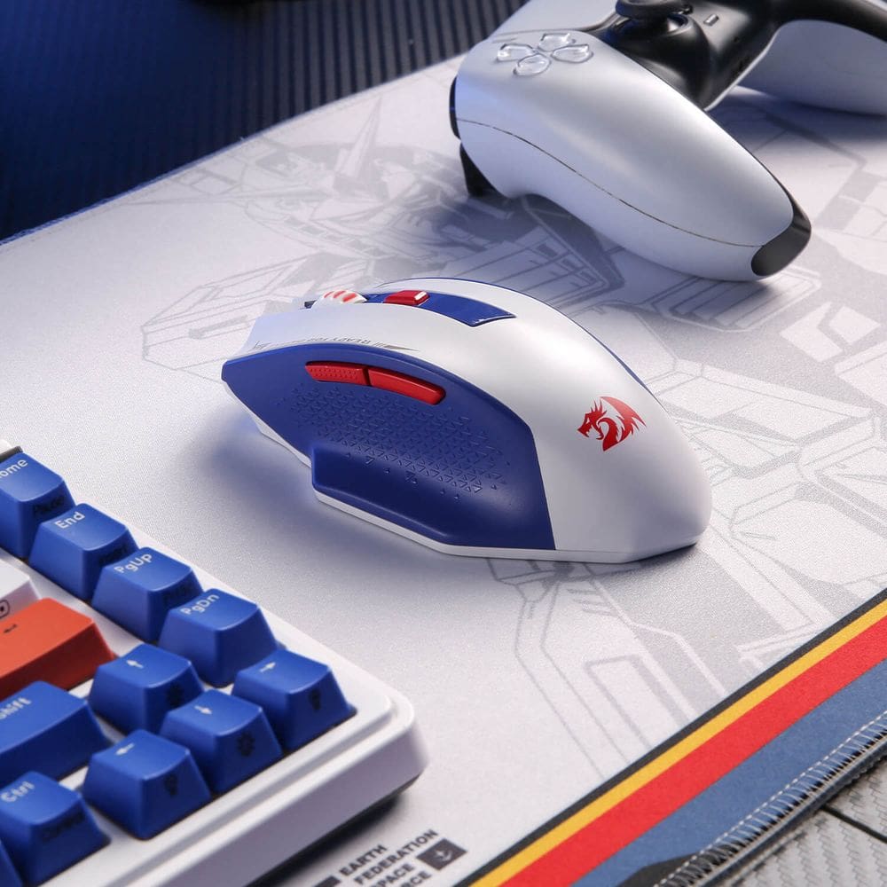 Mouse Gamer Redragon Woki M994 Sem Fio - Azul Branco