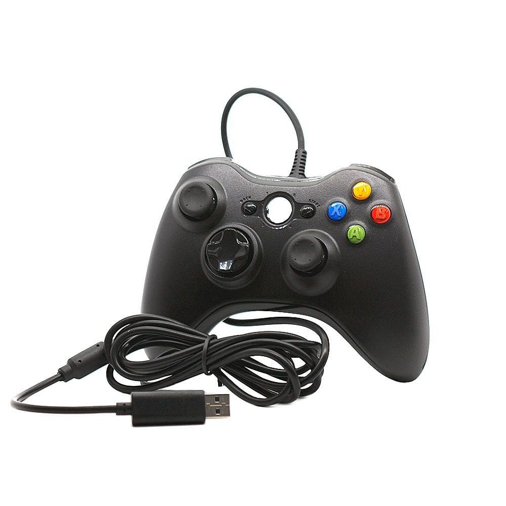 Controle Xbox 360 Com Fio E Pc Slim Joystick