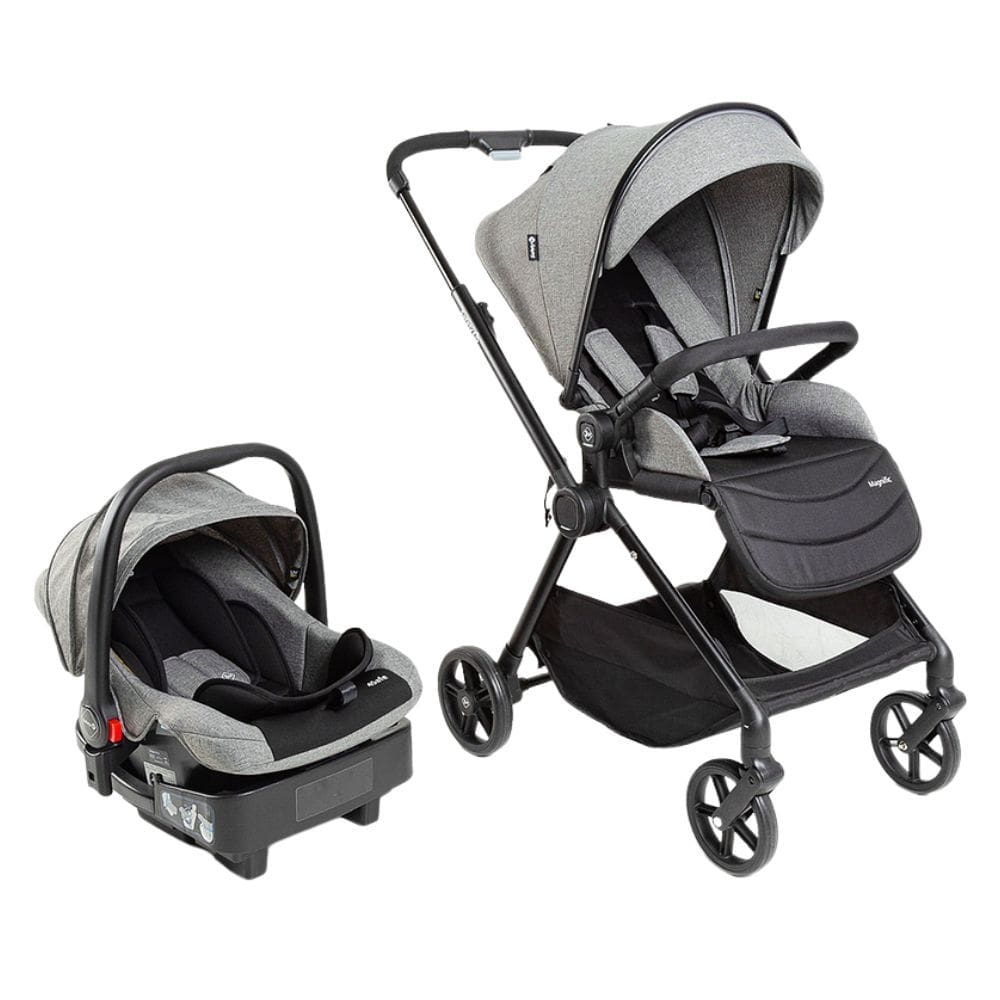 Carrinho Com Bebe Conforto Magnific Travel System Trio Cinza Denim - Safety 1St