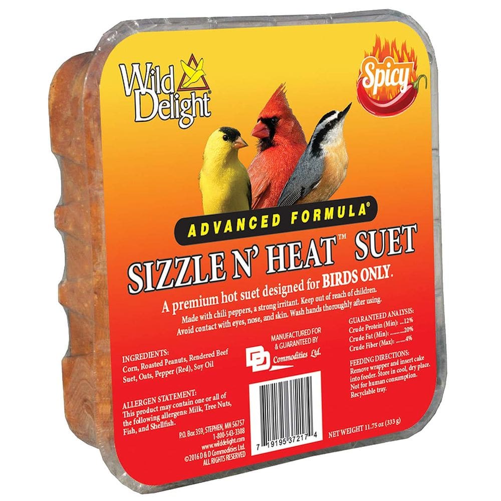 Suet Wild Delight Sizzle N Heat Spicy 350 ml, pacote com 3 unidades para pássaros