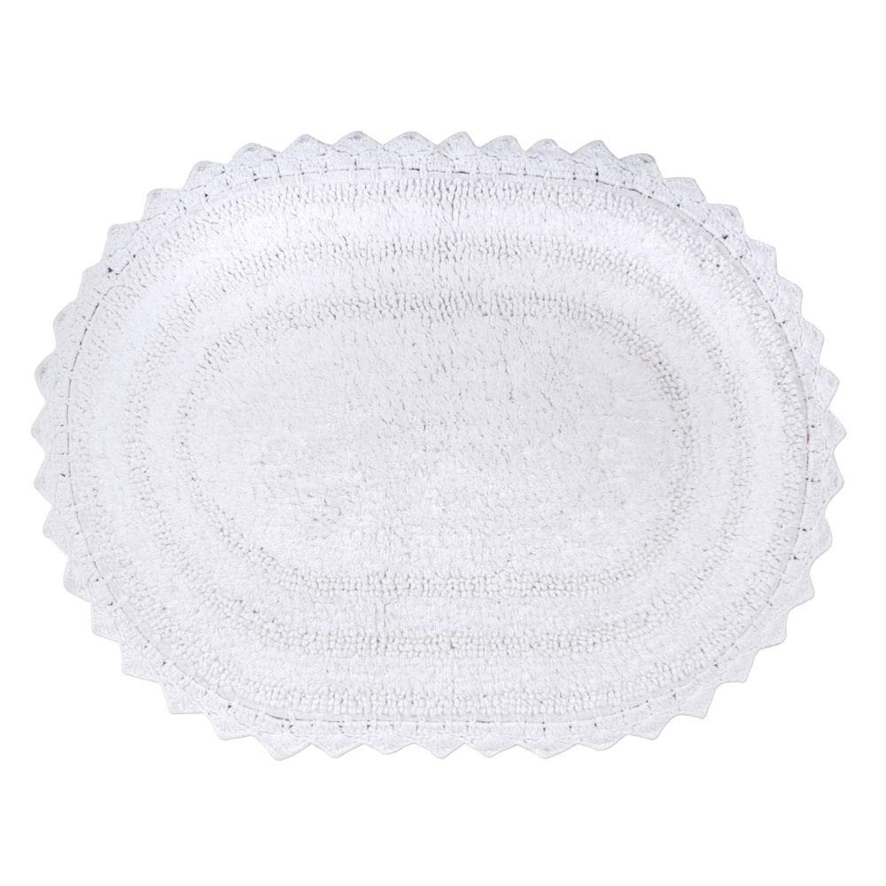 Tapete de banho DII Crochet Collection reversível grande oval branco