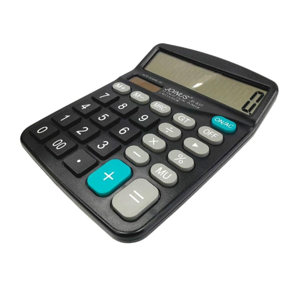 Calculadora de Mesa 12 Dígitos Preta 14 cm  - Quanhe