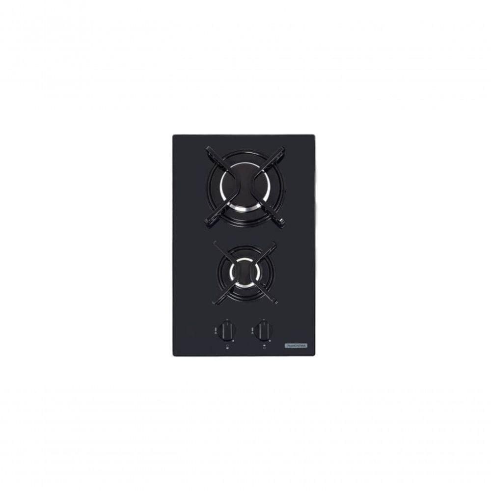 Cooktop A Gás Tramontina Dominó 2gg 30 Vidro Temperado Preto Bi-volt