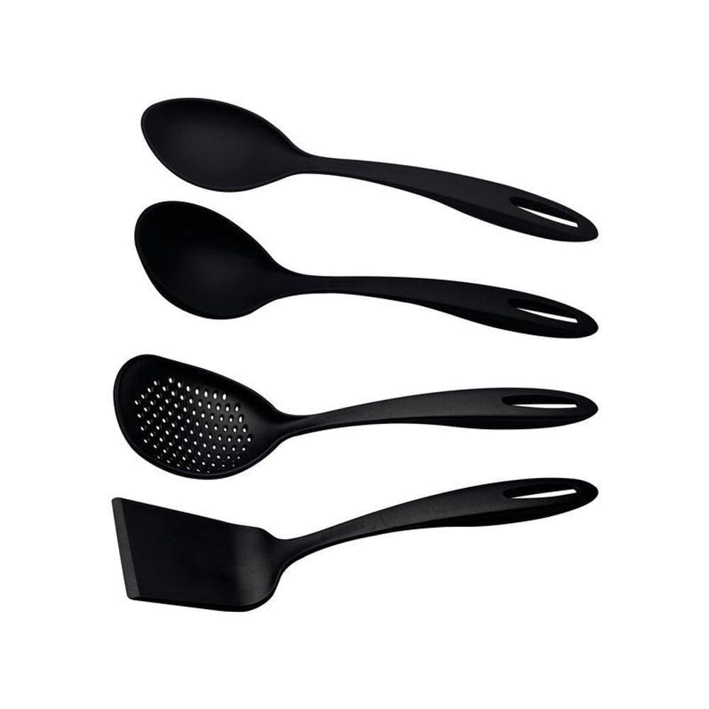 Jogo De Utensílios Tramontina Ability Preto Em Nylon 4 Peças