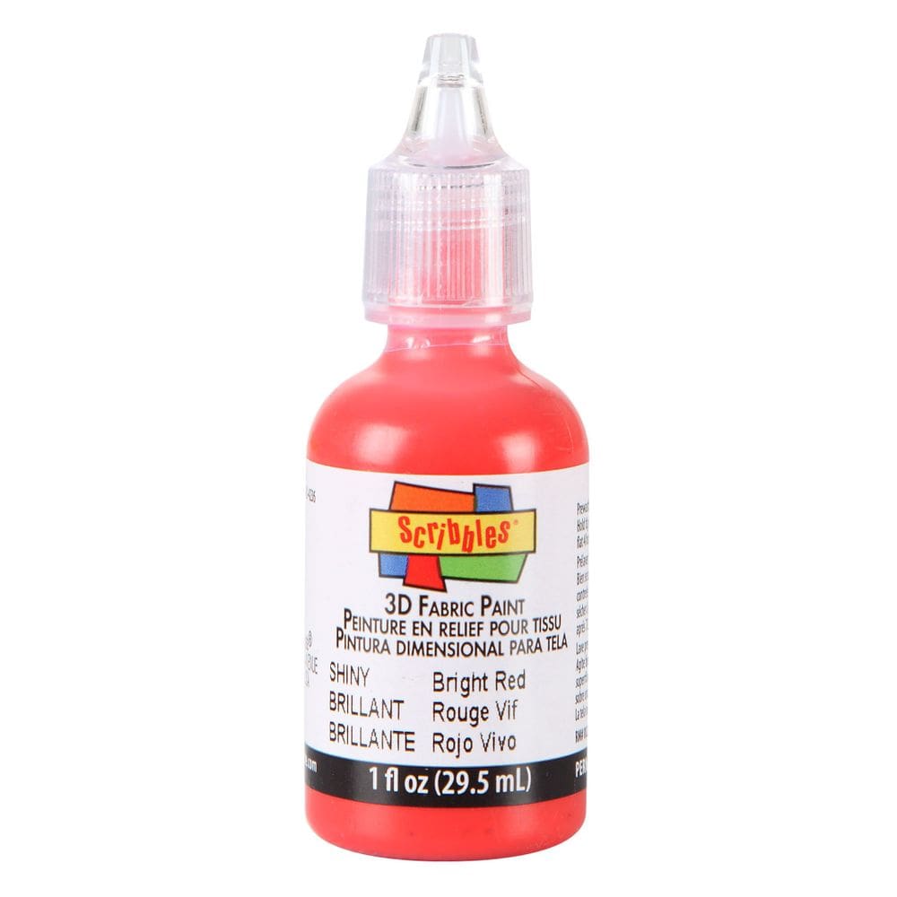 Tinta em tecido Scribbles 3D 30 ml de vermelho brilhante (pacote com 1)