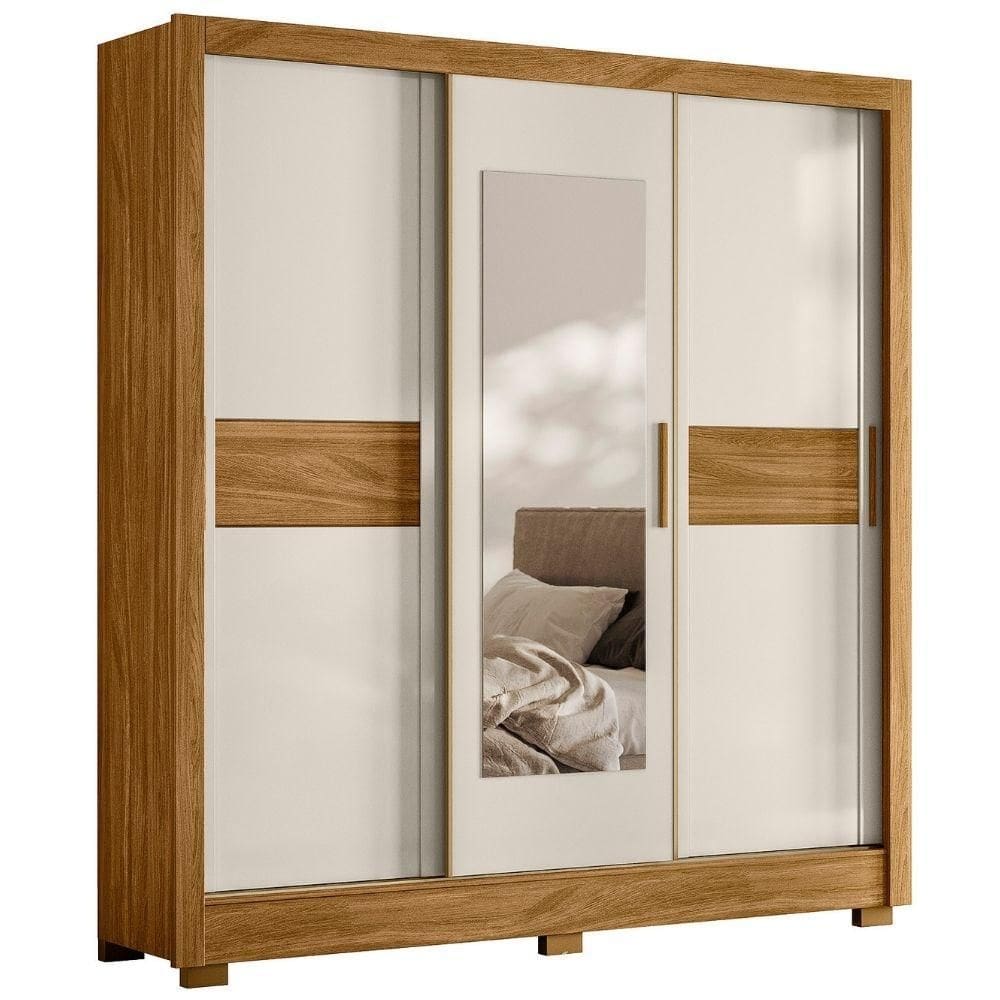 Guarda Roupa Casal 3P Espelho 202 cm Bahamas Moval