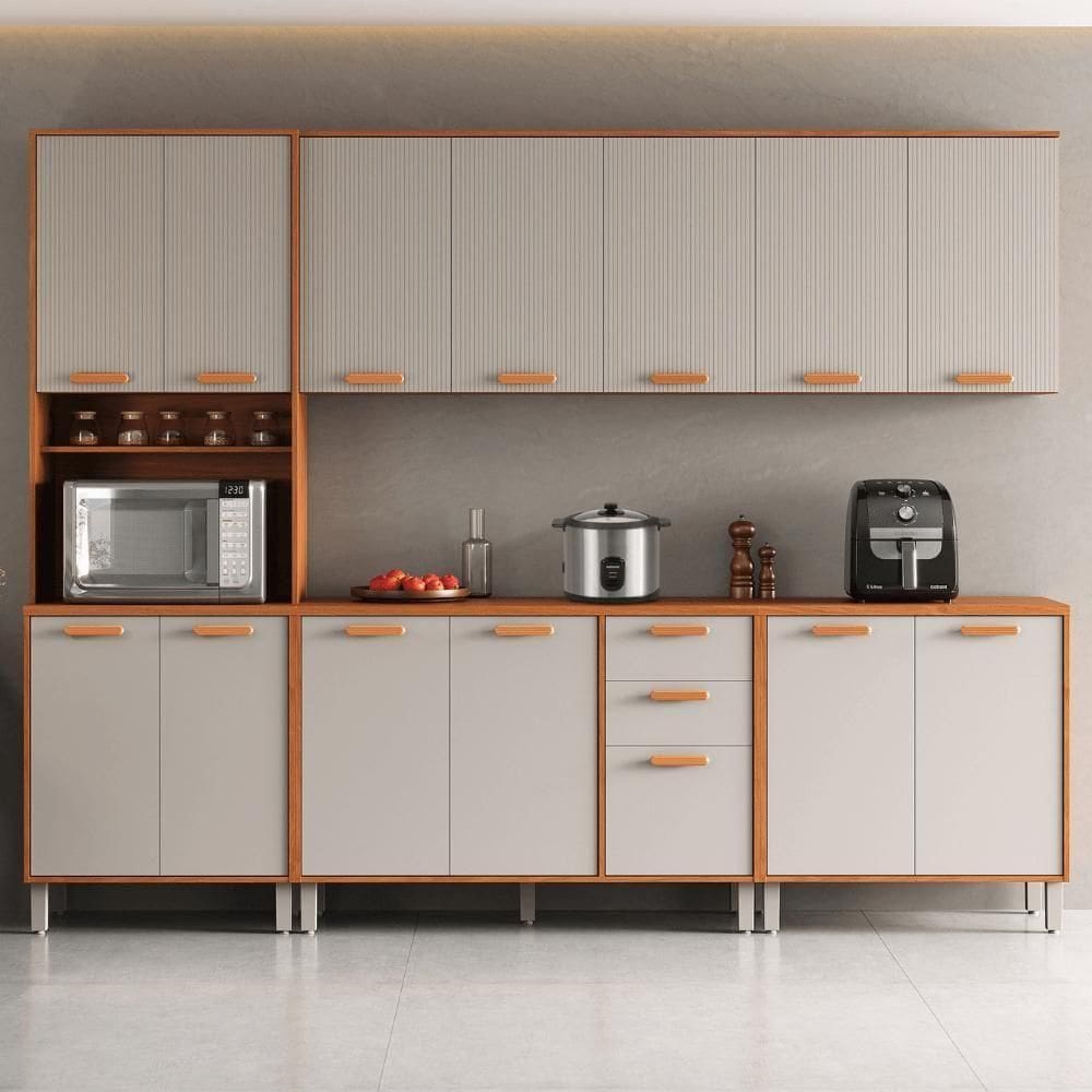 Cozinha Completa Itatiaia 270cm Mdp Cinamomo/fendi Itafriz