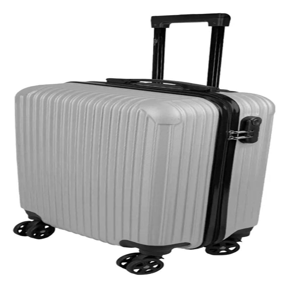 Mala De Viagem Rigida Abs De Bordo Pequena Giro 360 De Mao Padrao Anac Com Cadeado Cinza