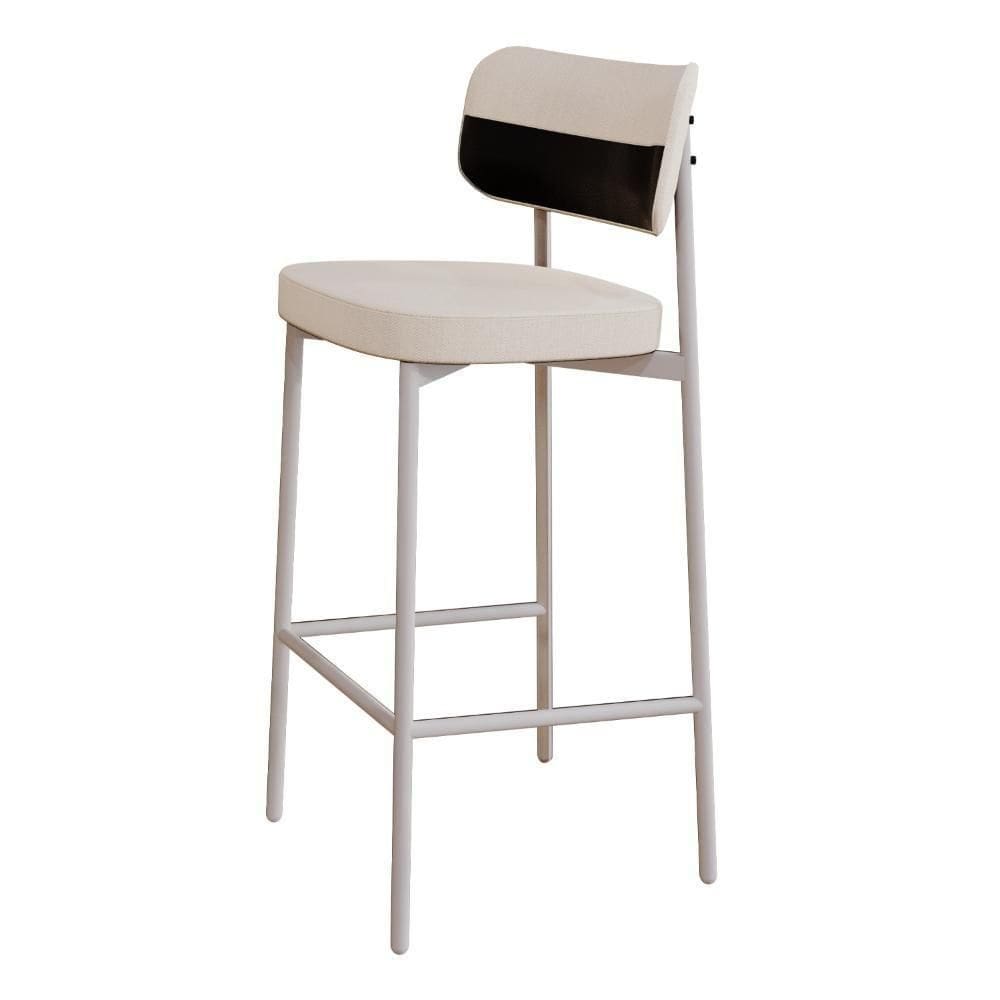 Banqueta Alloa Fixa Com 4 Pés 50 X 44,7 X 103,5 Mm Com 1 Un. Corriente Palha- Courino Preto