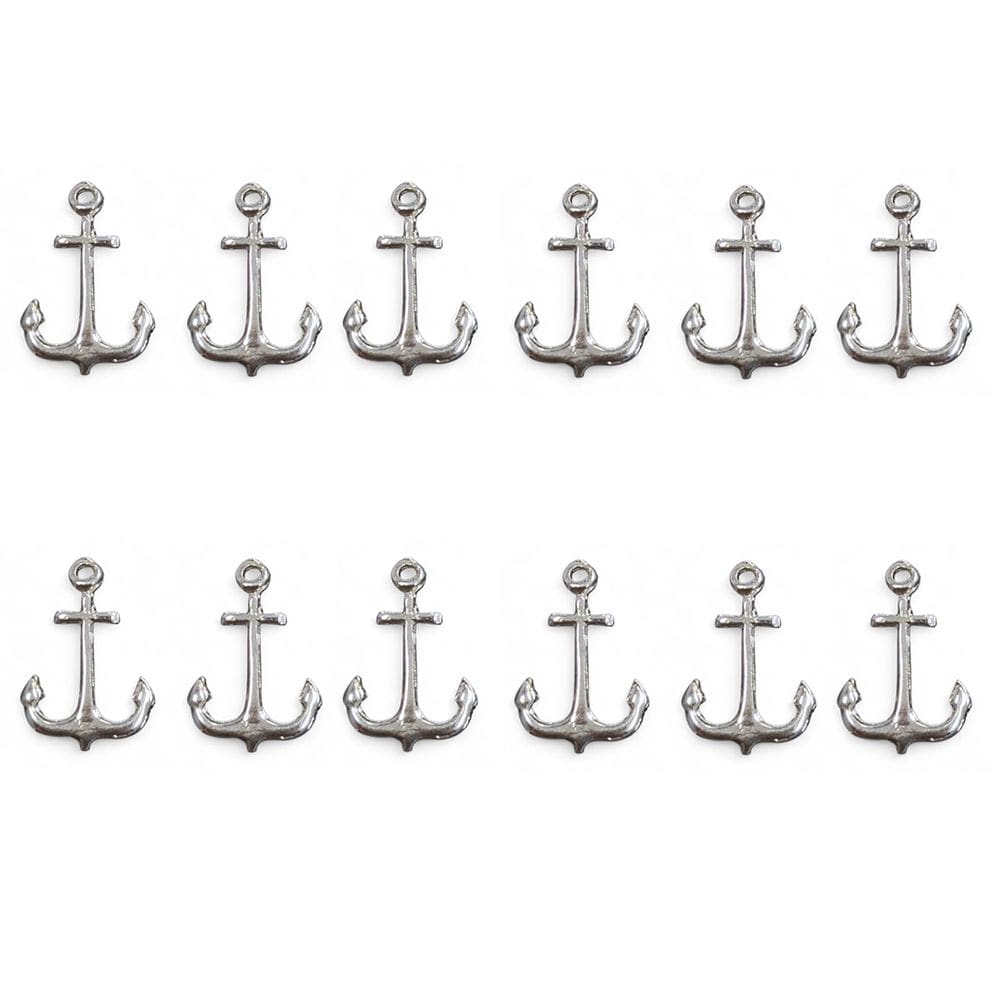 Kit 12 Pingentes Âncora Marinheiro Prata Proteção Espiritual