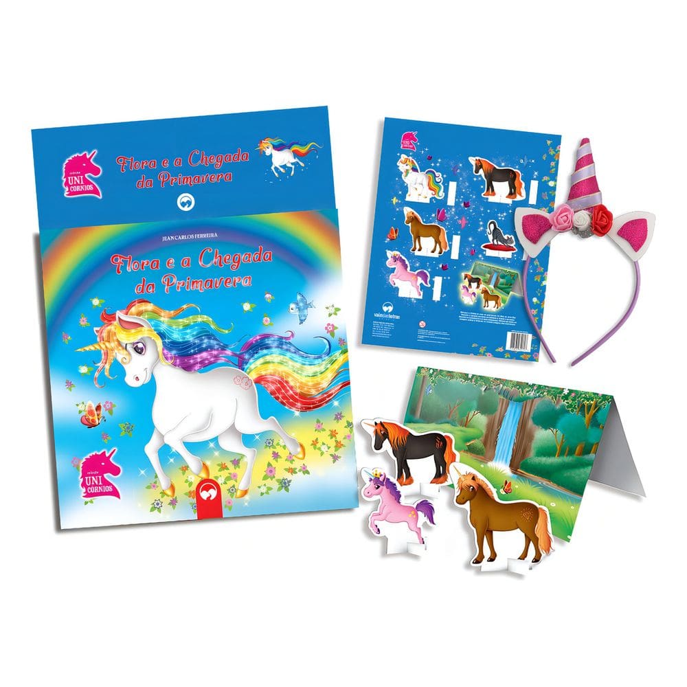 Kit Tiara Unicornios Flora e Chegada da Primavera