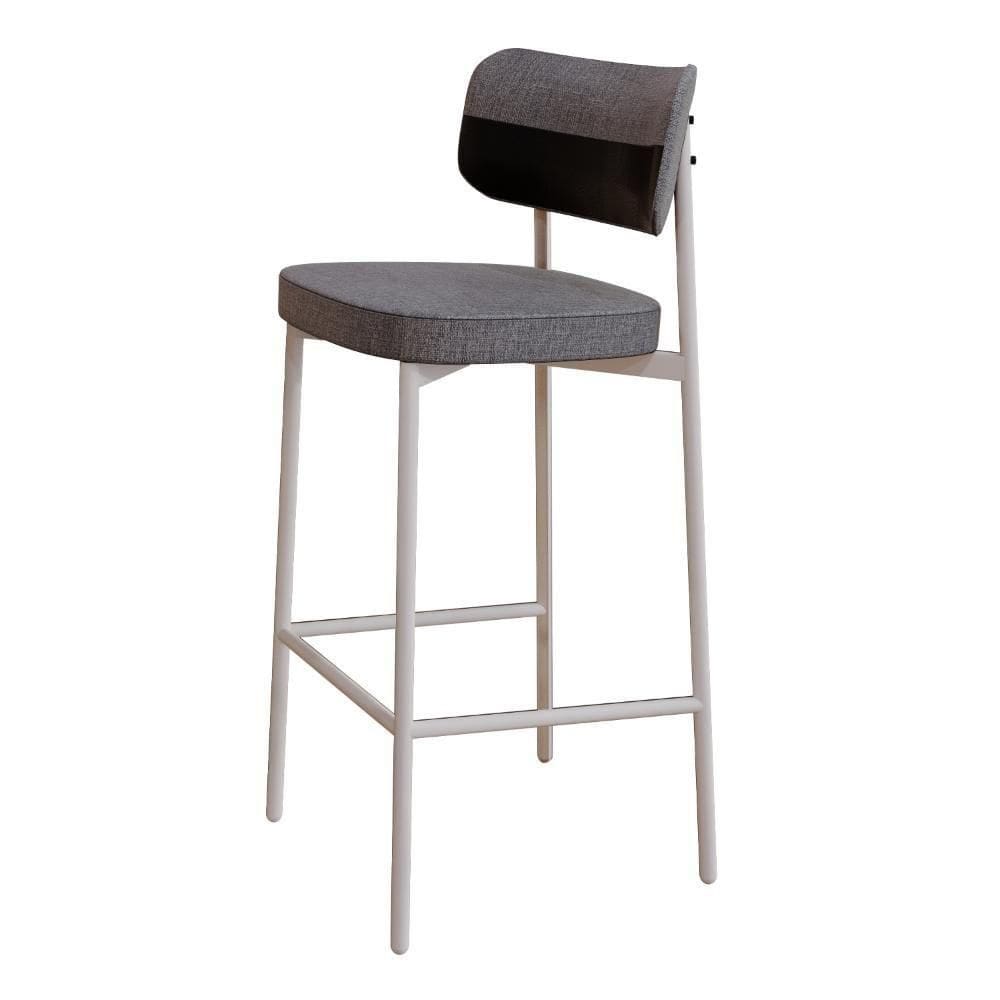 Banqueta Alloa Fixa Com 4 Pés 50 X 44,7 X 103,5 Mm Com 1 Un. Corriente Cinza - Courino Preto
