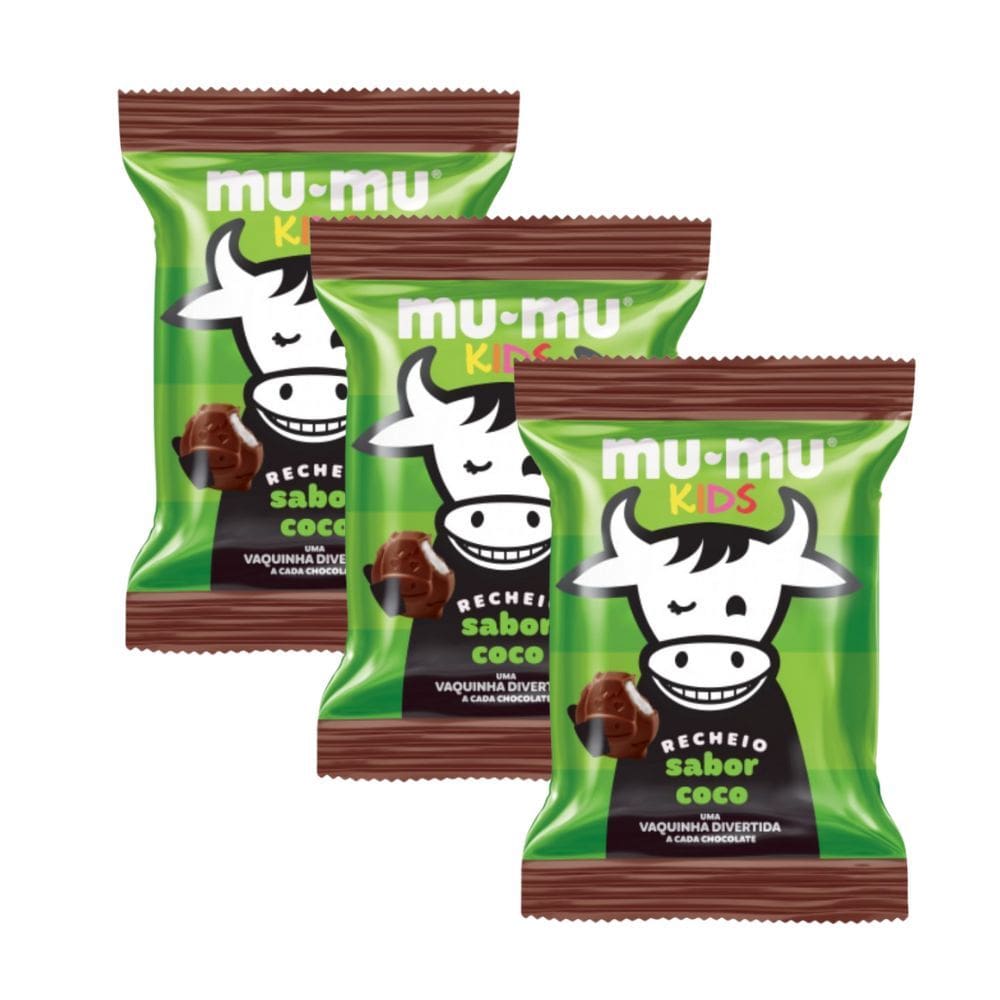 Kit 3 Chocolate Mu-Mu Kids Coco 15,6g
