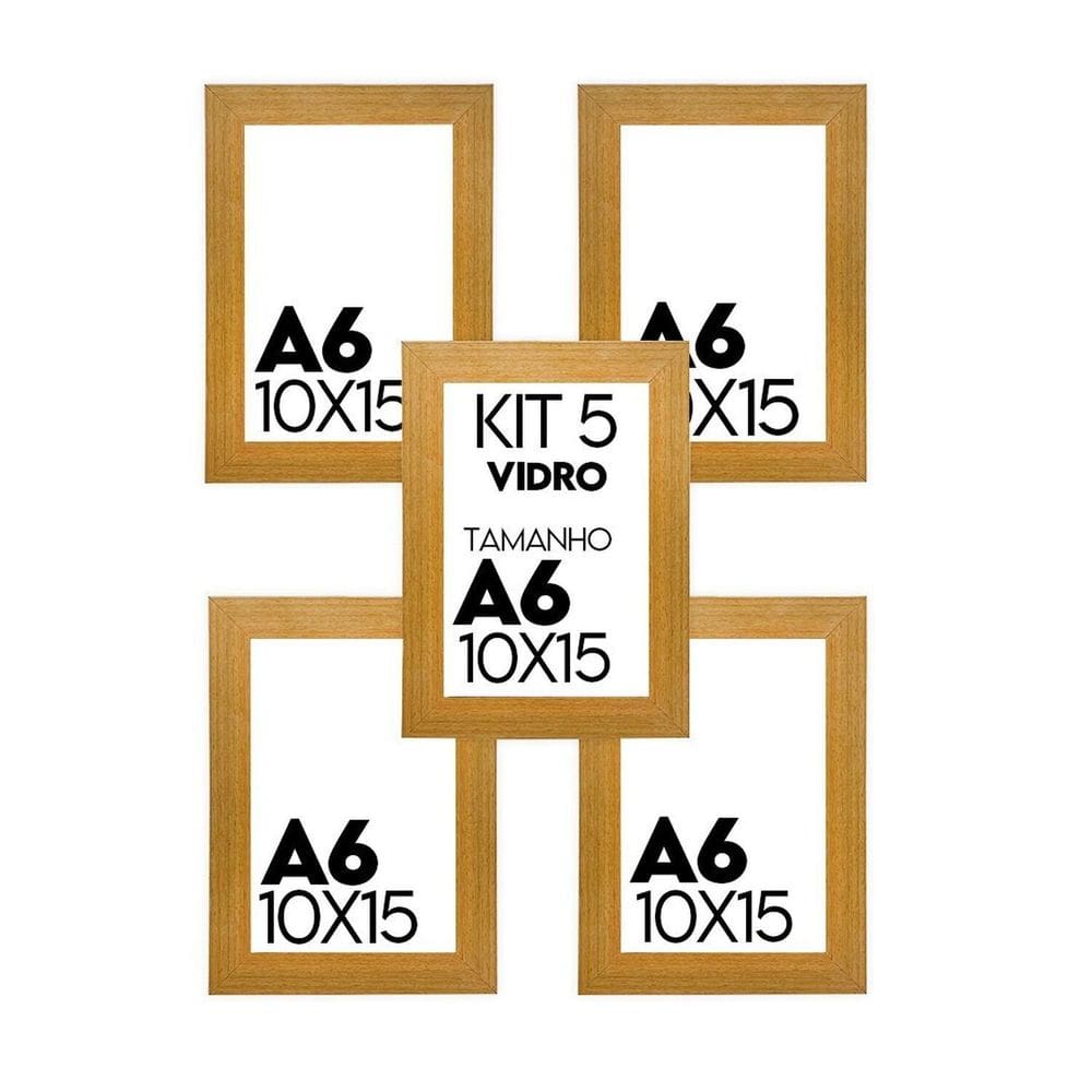 Porta Retrato de Vidro 10x15cm Kit com 5 Unidades Lembrancinha de Festa