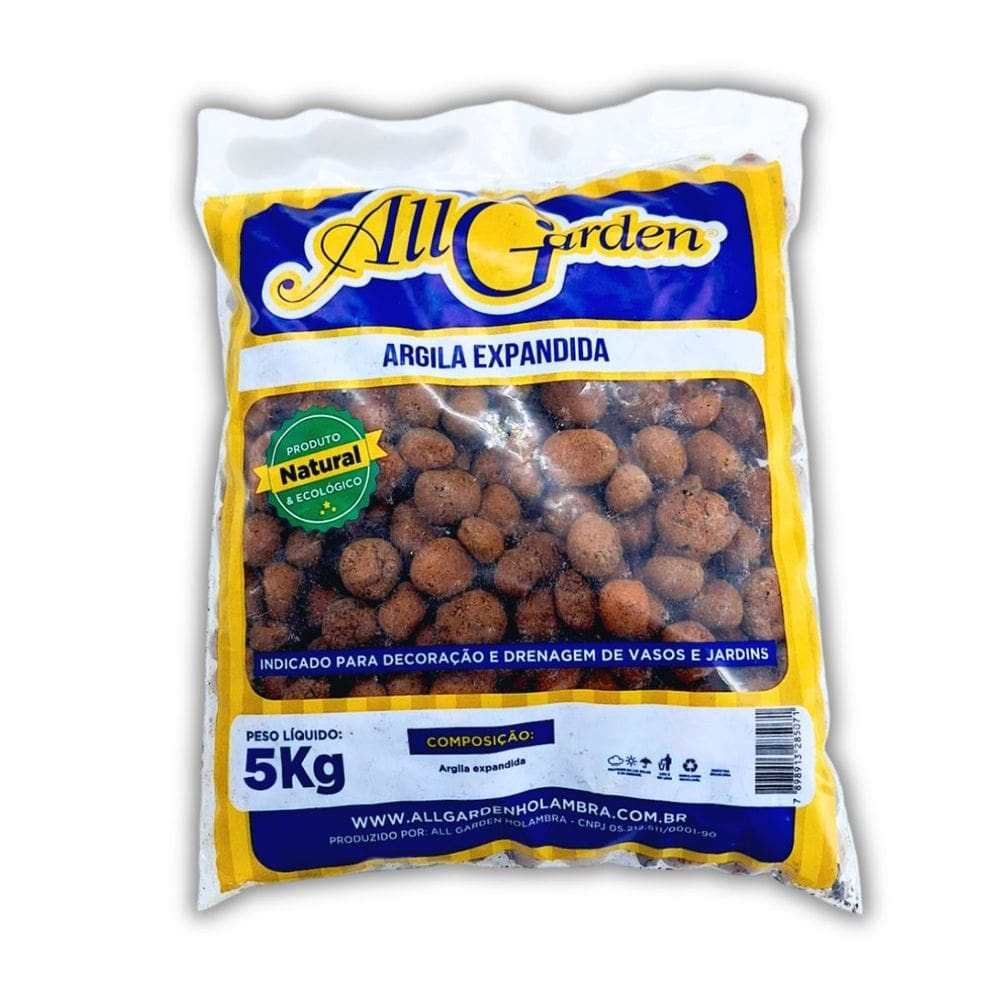 Argila Expandida para Drenagem e Decoração (5kg) ALL GARDEN