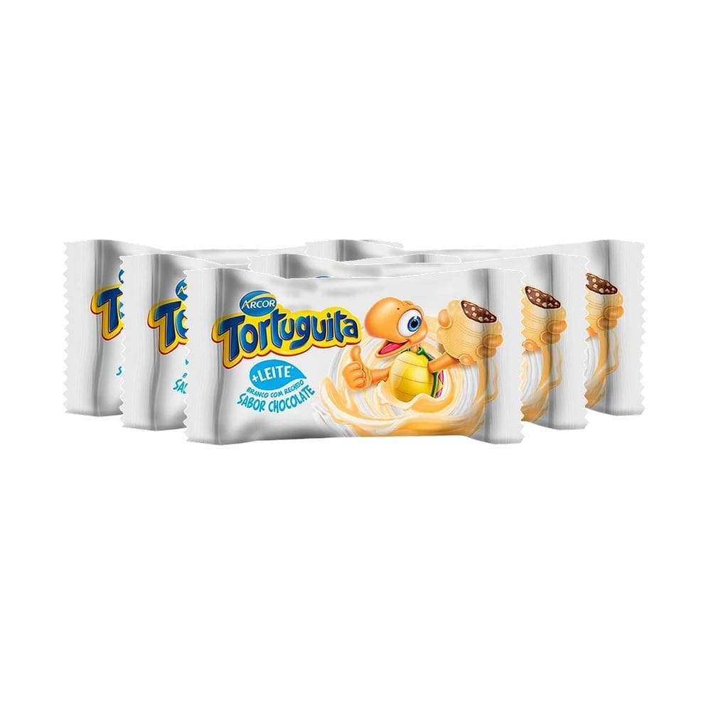 Kit 5 Chocolate Arcor Tortuguita Branco 15,5g