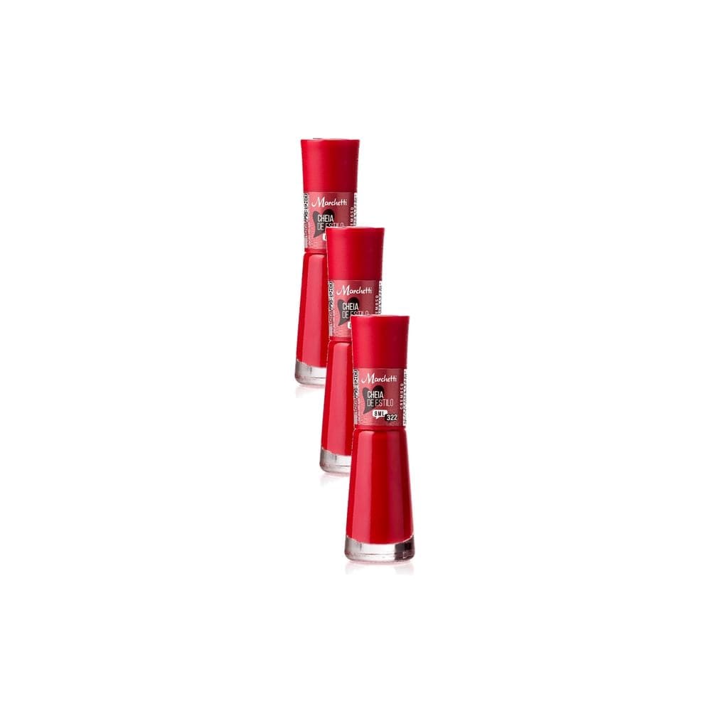 Kit 3 Esmalte Marchetti Cremoso Cor 322 Cheia de Estilo 8ml