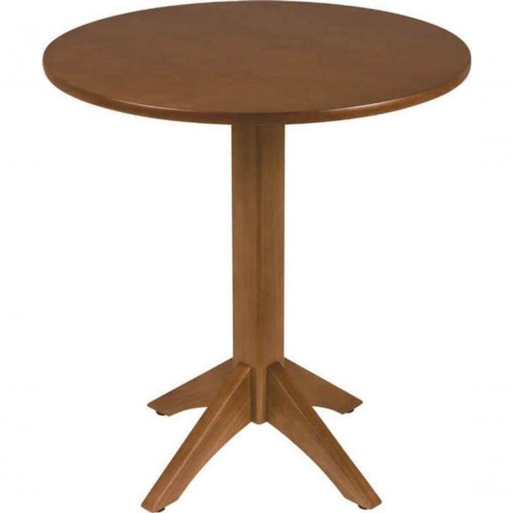 Mesa De Madeira Tramontina London Redonda Em Tauarí Amêndoa 2 Lugares 70cm