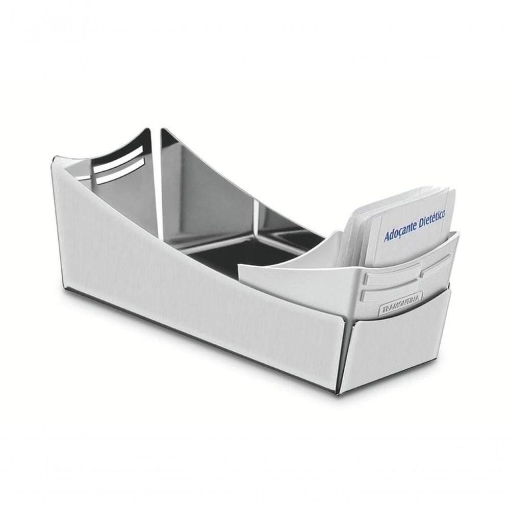 Porta Sachês Tramontina Em Aço Inox Com Suporte Para Colheres Em Plástico